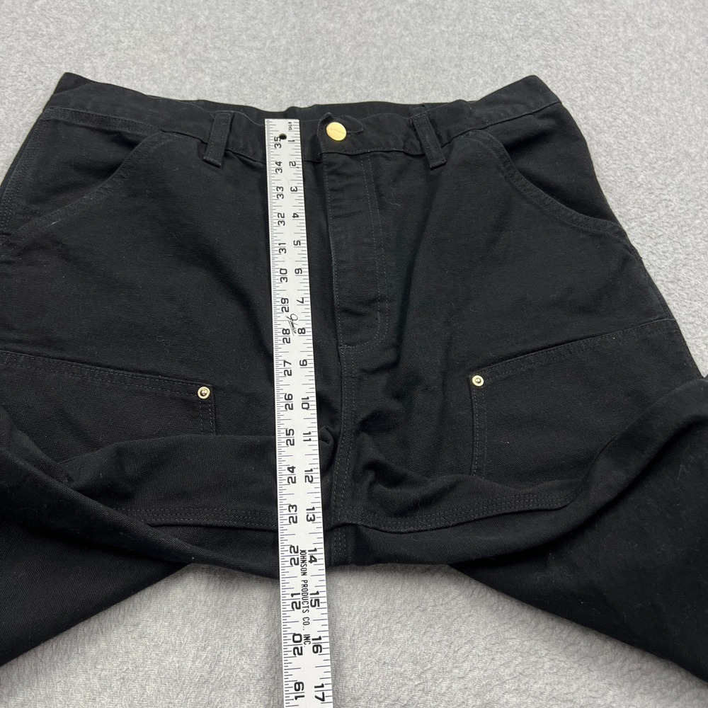 Carhartt WIP Double Knee Pants Mens 33x32* Black Canvas Carpenter Work Rivets - Picture 6 of 12